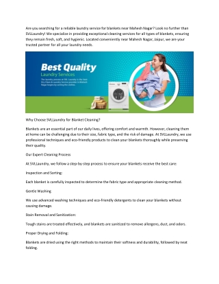 laundry service for blankets near Mahesh Nagar