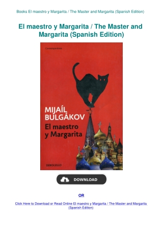 Books El maestro y Margarita  The Master and Margarita (Spanish Edition)