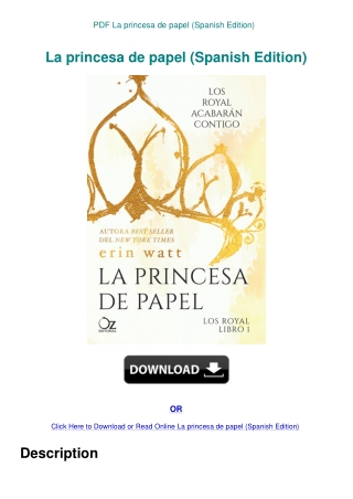 PDF La princesa de papel (Spanish Edition)