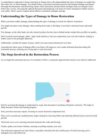 The Comprehensive Approach to Tampa Home Restoration