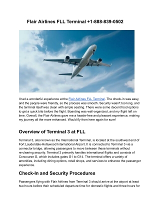 Flair Airlines FLL Terminal