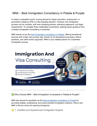 Best Immigration Consultancy in Patiala & Punjab