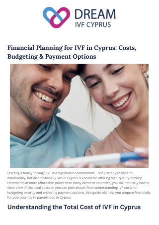 financial planning for ivf in cyprus costs