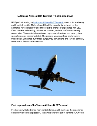 lufthansa airlines bhx terminal 1 888 839 0502