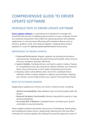 Comprehensive Guide to Driver Update Software : WINOIDS
