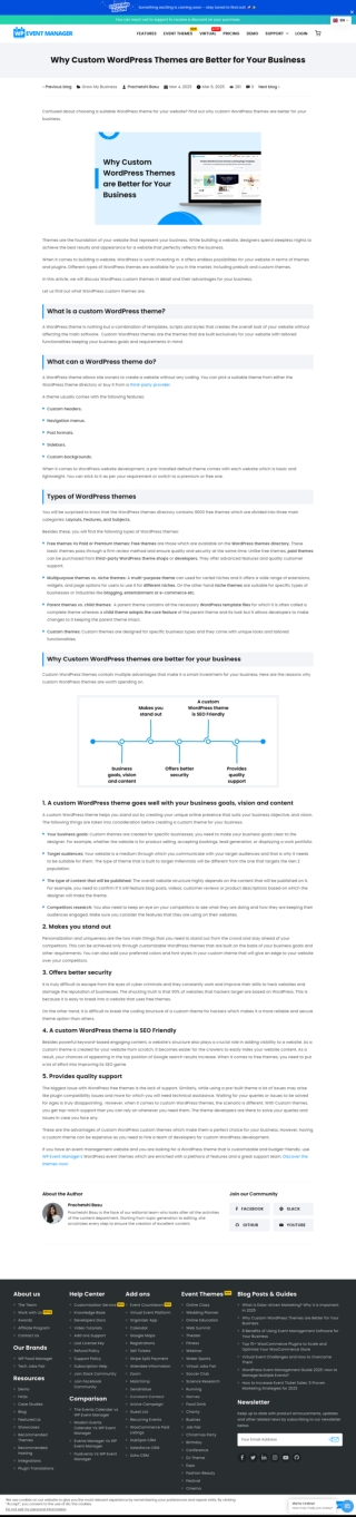 Why Custom WordPress Themes are Better for Your Business
