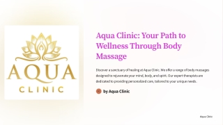 aqua clinic your path to wellness through body