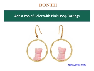 add a pop of color with pink hoop earrings