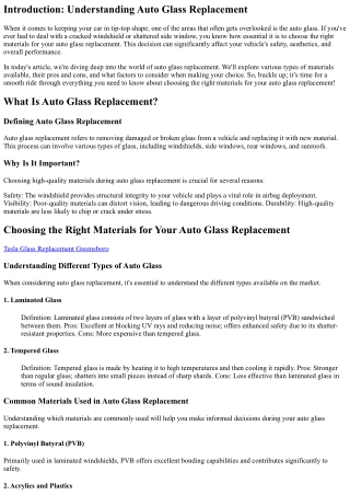 introduction understanding auto glass replacement