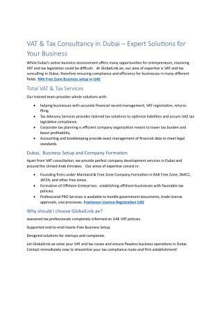 vat tax consultancy in dubai expert solutions