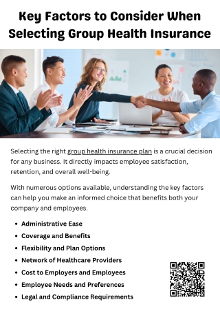 key factors to consider when selecting group