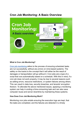 cron job monitoring a basic overview
