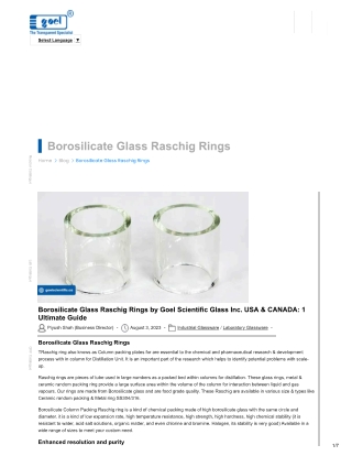 Uses of Borosilicate Glass Raschig Rings | Goel Scientific