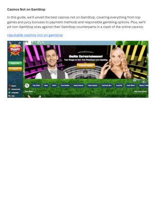 Casinos Not on GamStop