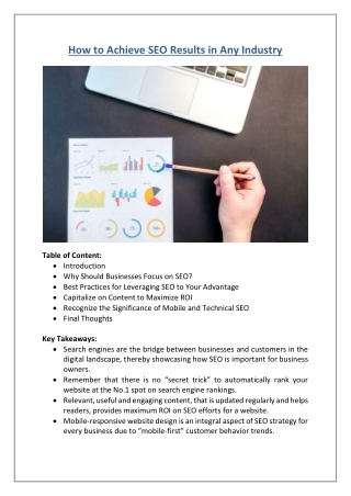 How to Gain SEO Results in Any Industry - SEOTonic