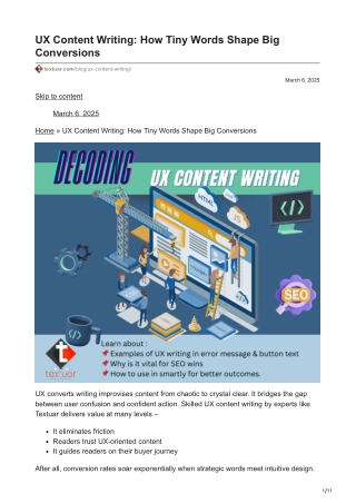 UX Content Writing
