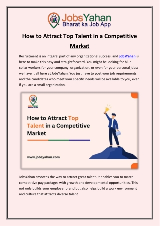 How to Attract Top Talent in a Competitive Market