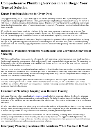 Plumber San Diego