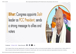 Bihar Congress appoints Dalit leader as PCC President sends a strong message to allies and voters
