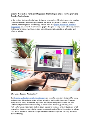 graphic workstation rentals in mogappair