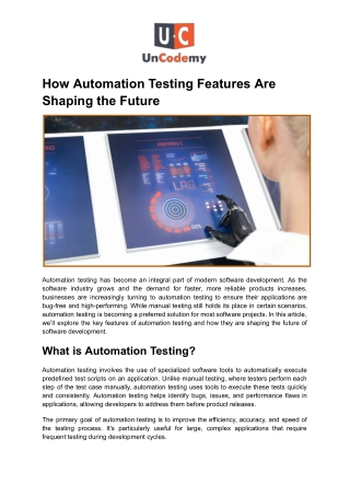 How Automation Testing Features Are Shaping the Future