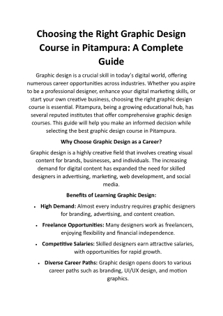 Graphic Design Course in Pitampura