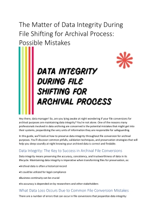 the matter of data integrity during file shifting