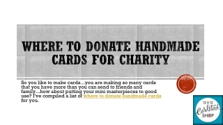 Where to Donate Handmade Cards for Charity