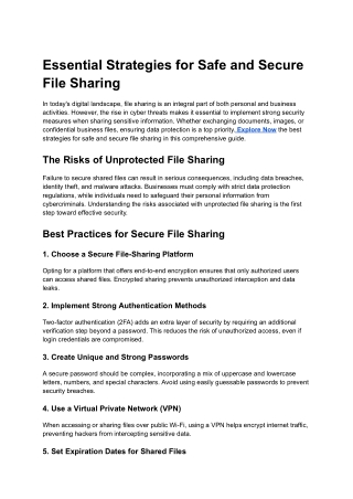 Essential Strategies for Safe and Secure File Sharing