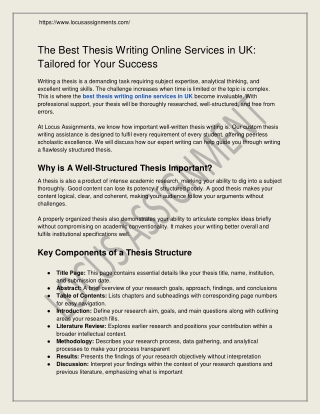 The Best Thesis Writing Online Services in UK