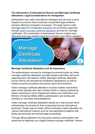 The Intersection of International Divorce and Marriage Certificate Attestation- Legal Considerations for Immigration .do