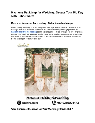 macrame backdrop for wedding elevate your