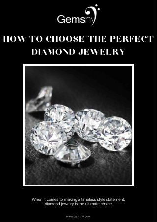 How to Choose the Perfect Diamond Jewelry