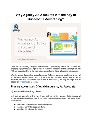 Why Agency Ad Accounts Are the Key to Successful Advertising