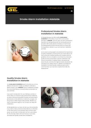 Smoke Alarm Installation Adelaide