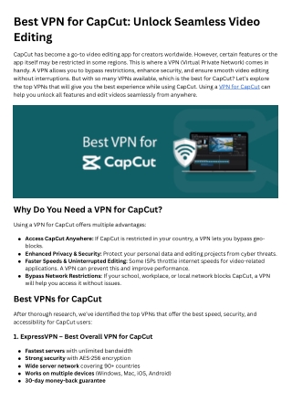 best vpn for capcut unlock seamless video editing