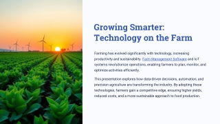 Growing Smarter: Technology on the Farm