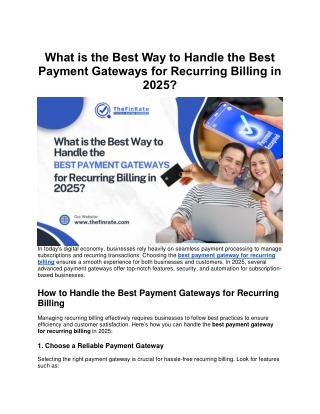 what is the best way to handle the best payment