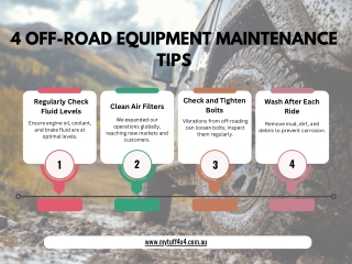 4 Off-Road Equipment Maintenance Tips