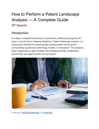 How to Perform a Patent Landscape Analysis — A Complete Guide