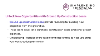 Ground Up Construction Loans Fast & Flexible Financing with Simplending Financial