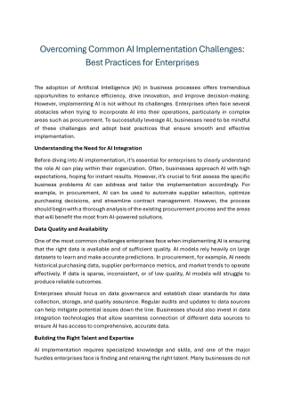 Overcoming Common AI Implementation Challenges Best Practices for Enterprises