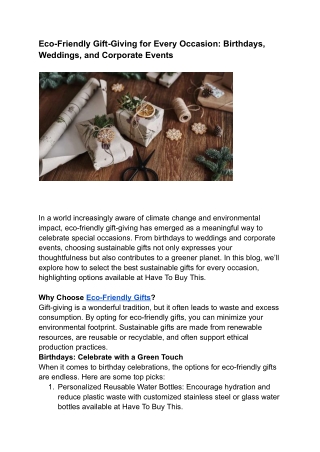 Eco-Friendly Gift-Giving for Every Occasion_ Birthdays, Weddings, and Corporate Events