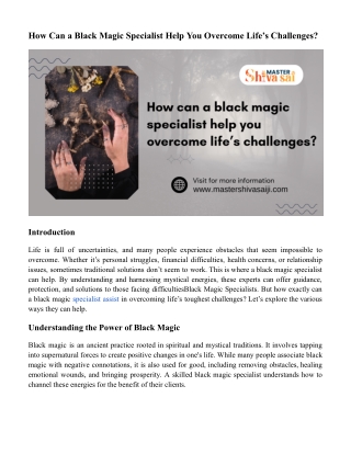 How Can a Black Magic Specialist Help You Overcome Life’s Challenges