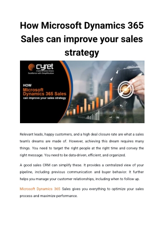 How Microsoft Dynamics 365 Sales can improve your sales strategy