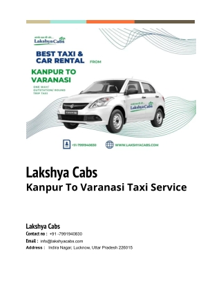 Kanpur To Varanasi Taxi Service