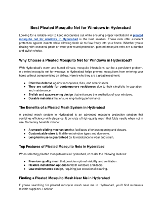 Best Pleated Mosquito Net for Windows in Hyderabad - Google Docs