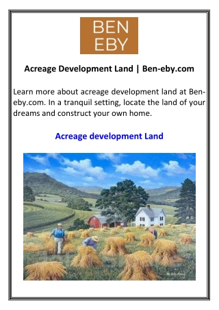 acreage development land ben eby com