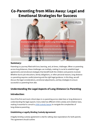 Co-Parenting from Miles Away_ Legal and Emotional Strategies for Success