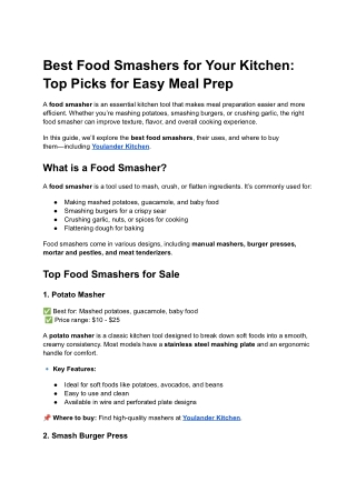 best food smashers for your kitchen top picks